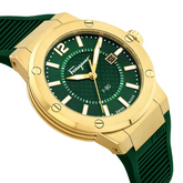 Ferragamo Men’s Swiss Made Quartz Green Silicone Strap Green Dial 44mm Watch SFHY02022